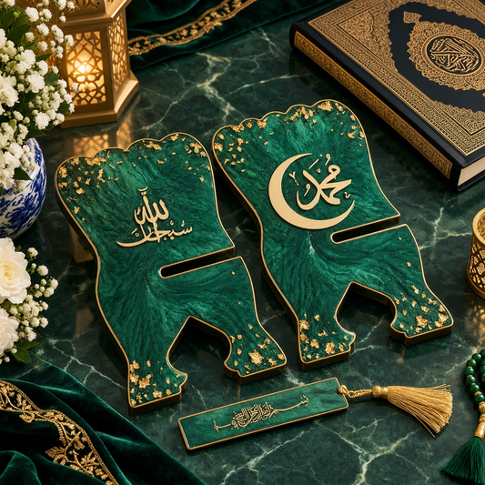 Royal Green Luxury Quran Resin Rehal